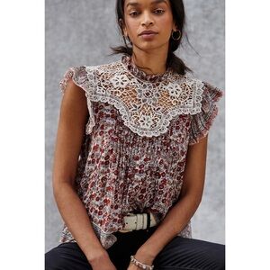 Anthropologie Othilia Malia Lace Blouse NWT SZ L